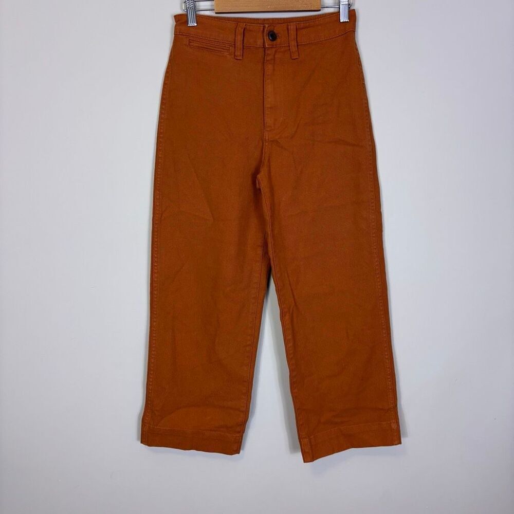 Madewell Orange High Waisted Slim Emmett Wide Leg Pants‎ 25
